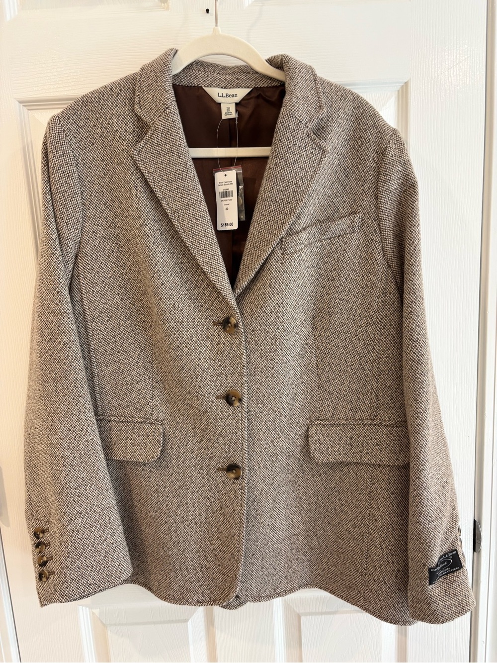 NWT LL Bean Wool Cashmere Blazer